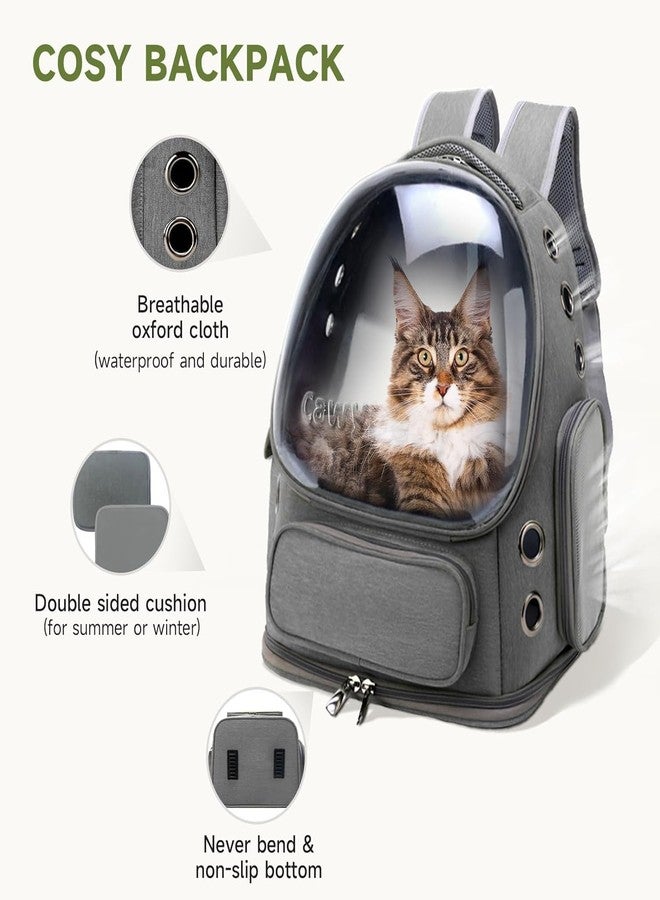 Onomie Cat Backpack Carrier, Breathable Cat Carrier Large Space Bubble Pet Backpack for Kitty Small Dog up to 15lbs, Transparent & Foldable Pet Carrier for Travel Hiking (Dark Gray) - Image 4